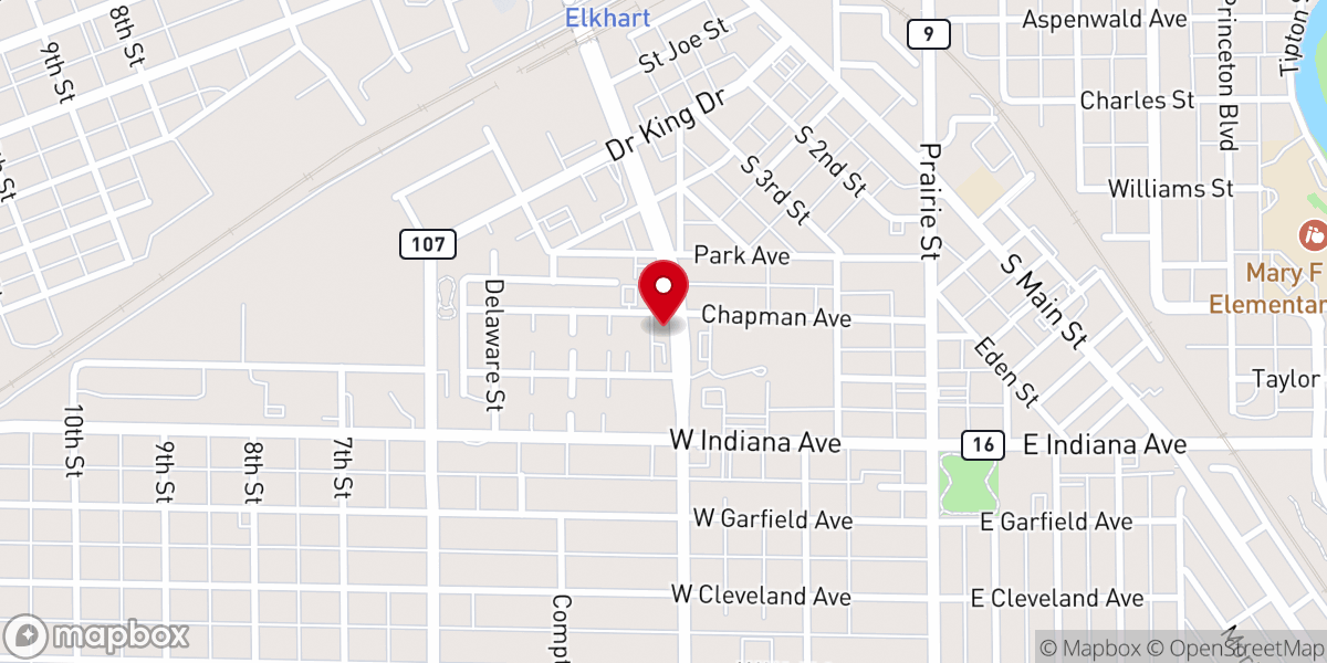 Map showing location of Deliverance Temple Church
