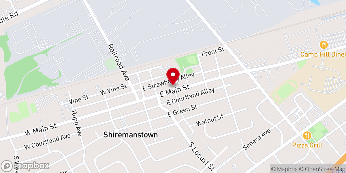 Map showing location of Shiremanstown United Methodist