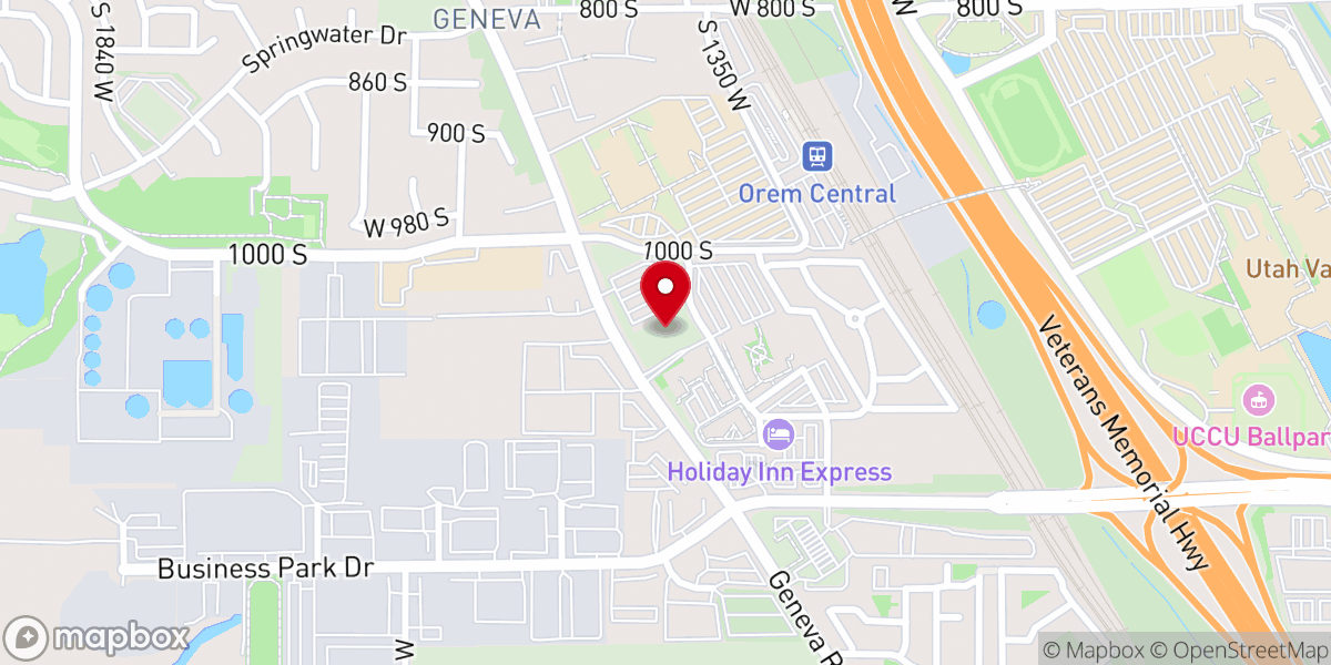 Map showing location of Orem Utah YSA 3rd Stake Center