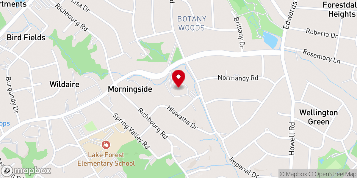 Map showing location of Edwards Road Baptist Church