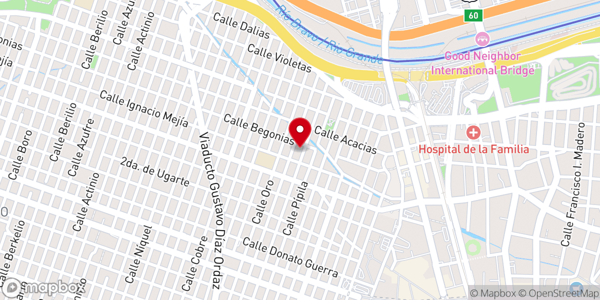 Map showing location of Parroquia Nuestra Señora del Rosario