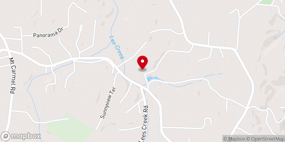 Map showing location of The Barn at Honeysuckle Hill