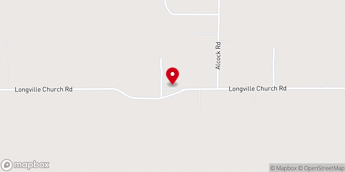 Map showing location of Longville Church