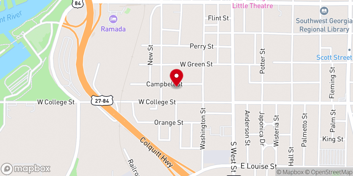 Map showing location of Church of God in Christ