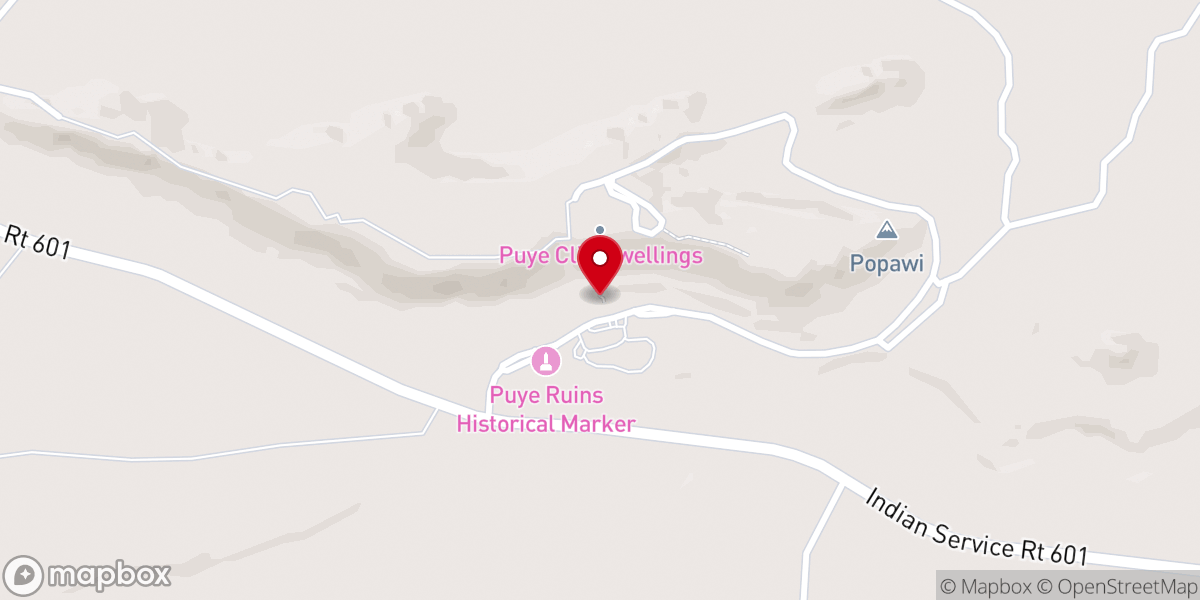 Map showing location of Puye Cliff Dwellings
