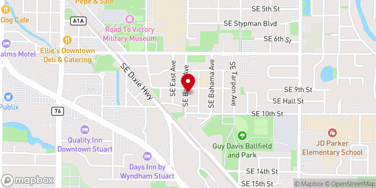 Map showing location of Mt Calvary Baptist Church