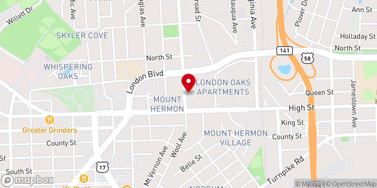 Map showing location of Providence African Methodist Episcopal Zion Church