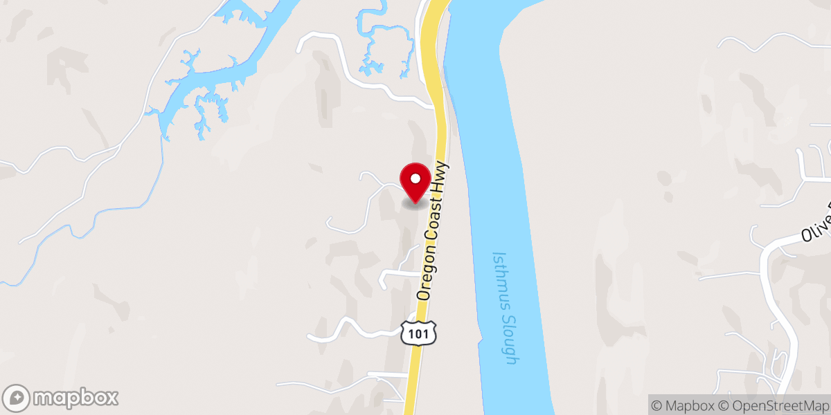Map showing location of Coos Bay Christian Fellowship