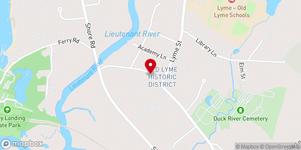 Map showing location of First Congregational Church of Old Lyme - Food Distribution Center