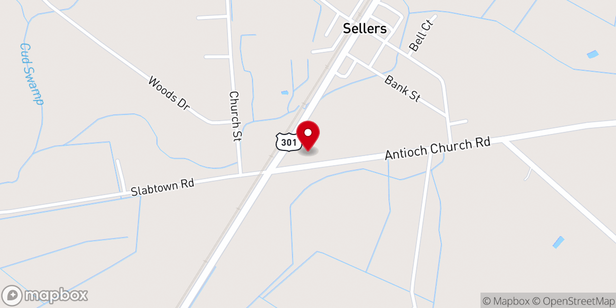Map showing location of Magnolia Manor Venue, Farm, and Inn