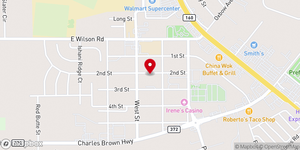 Map showing location of Oasis Outreach Center
