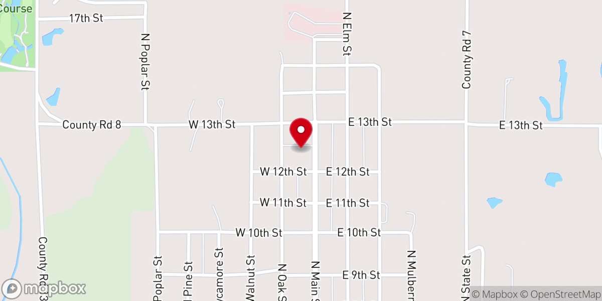 Map showing location of Hope Church