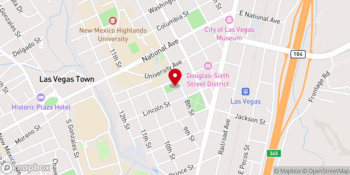 Map showing location of Peace Lutheran Church