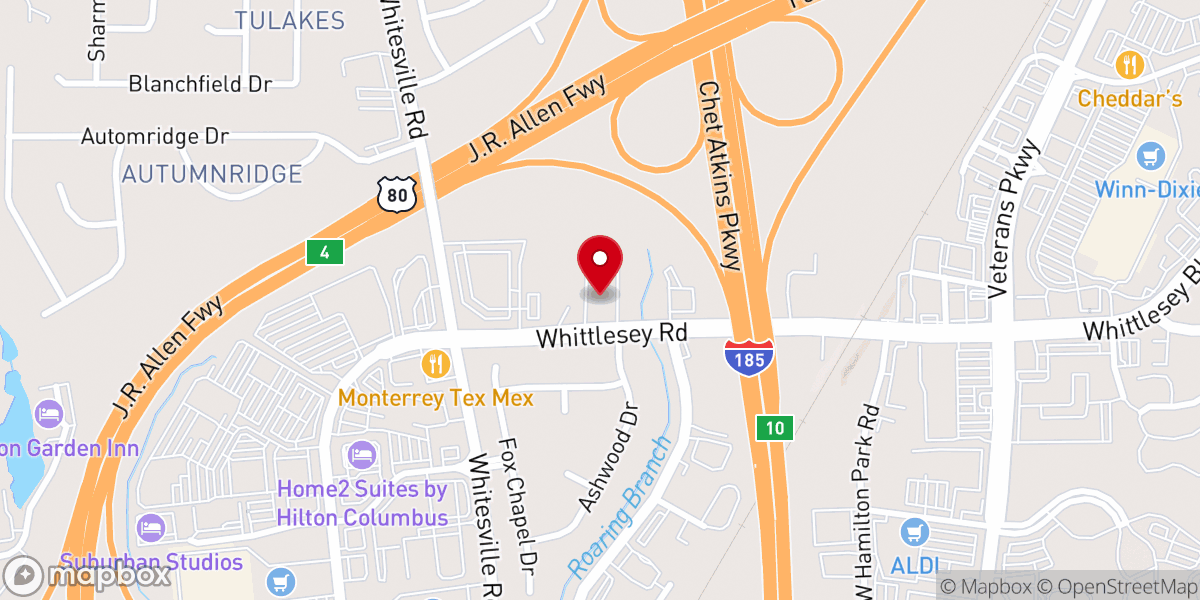 Map showing location of Northside Chapel