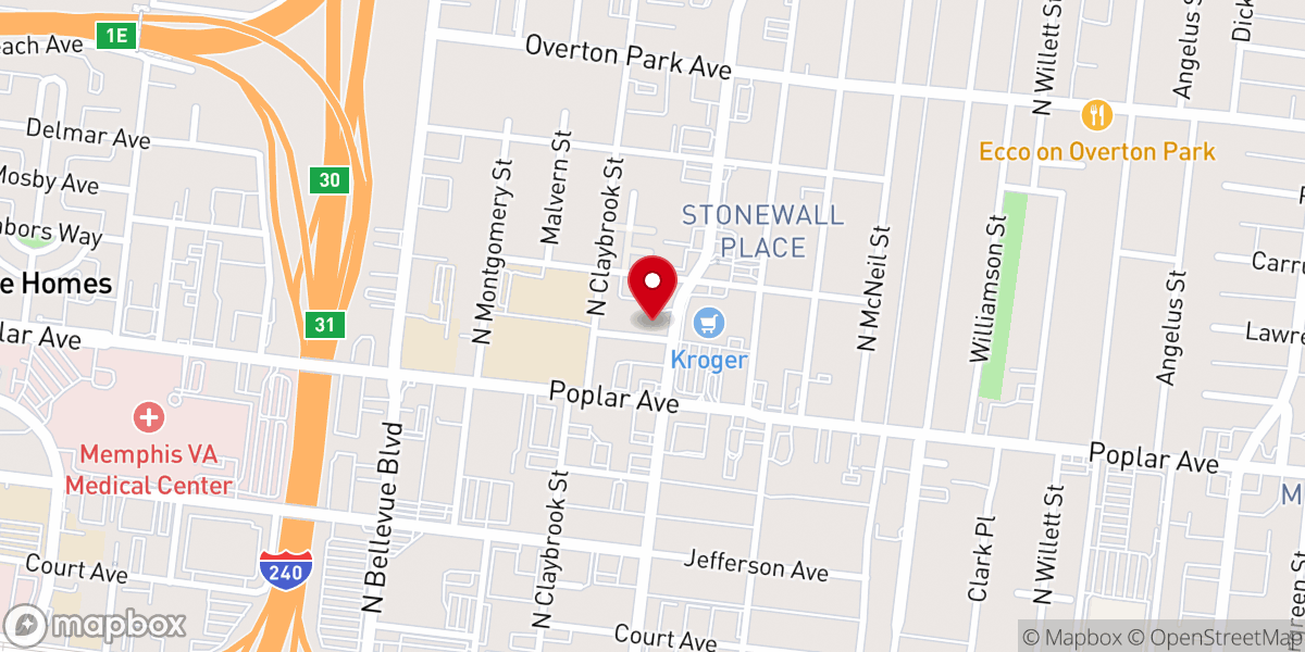 Map showing location of Eastern Star Baptist Church