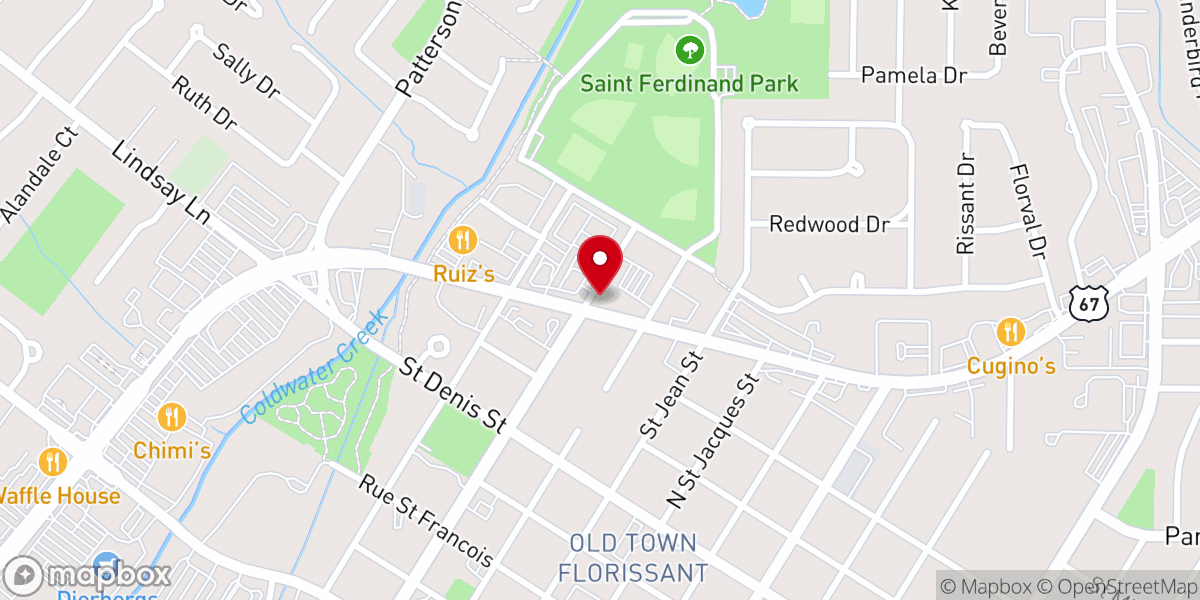 Map showing location of Florissant Valley Baptist Church