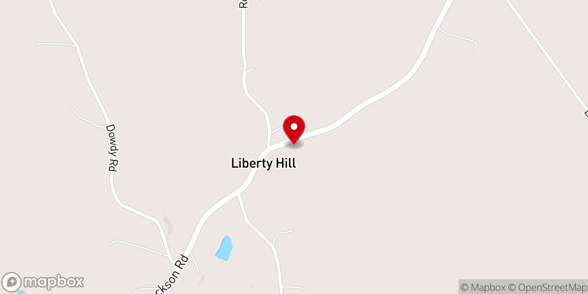 Map showing location of Liberty Baptist Church
