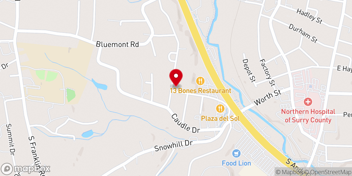 Map showing location of Woodland Baptist Church