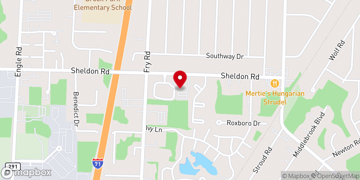 Map showing location of Park Heights Baptist Church