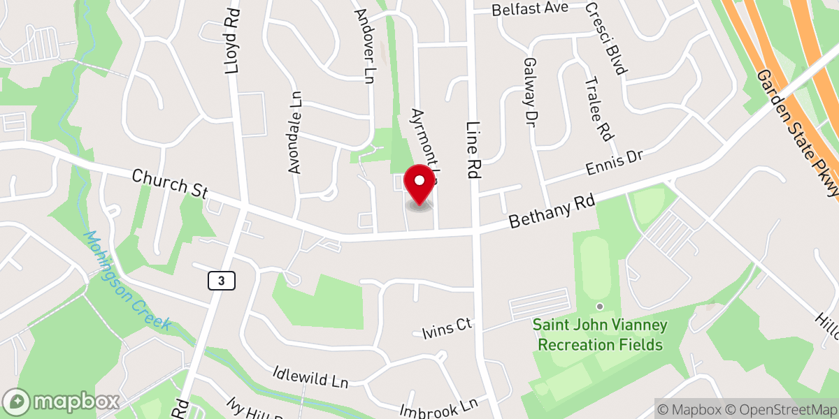 Map showing location of Temple Shalom of Aberdeen Inc