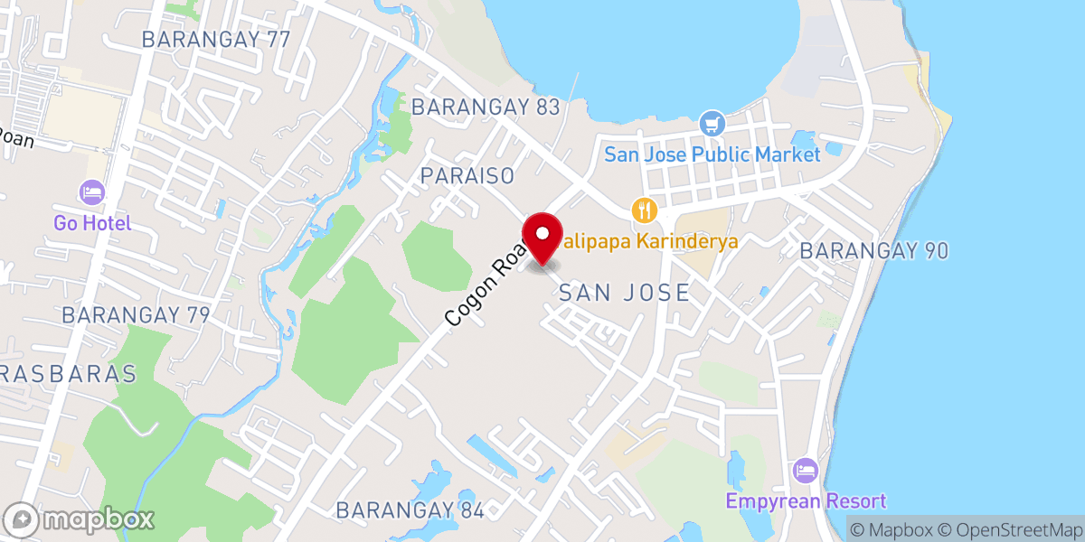 Map showing location of Bible Baptist Church Tacloban