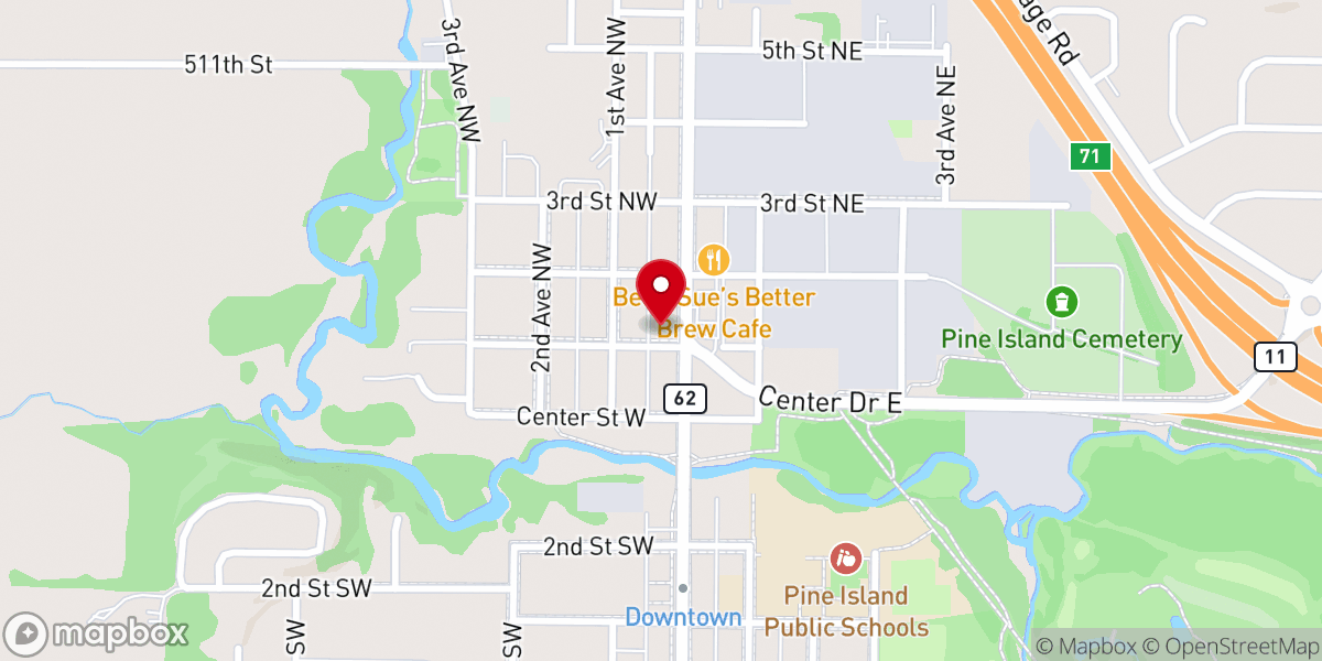 Map showing location of Pine Island United Methodist