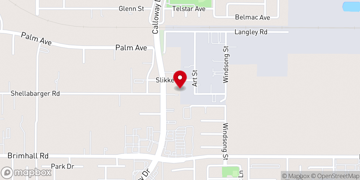 Map showing location of Ridgecrest Korean Church