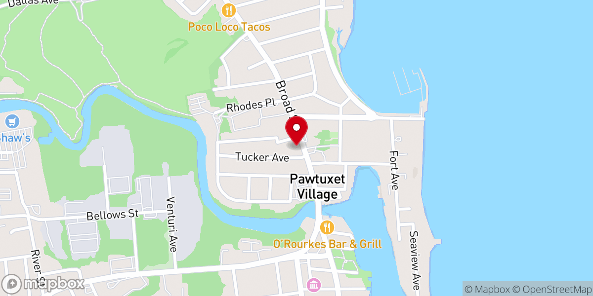 Map showing location of Pawtuxet Baptist Church