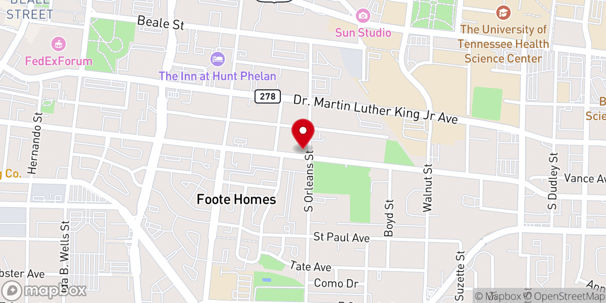 Map showing location of Saint John Baptist Church