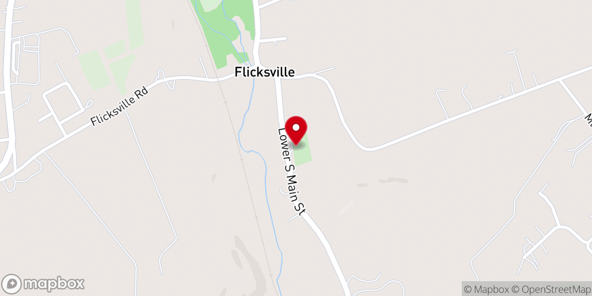 Map showing location of Flicksville United Church