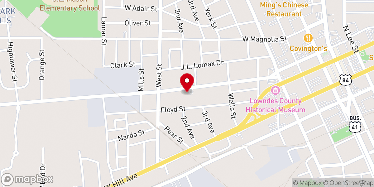 Map showing location of Church of Christ