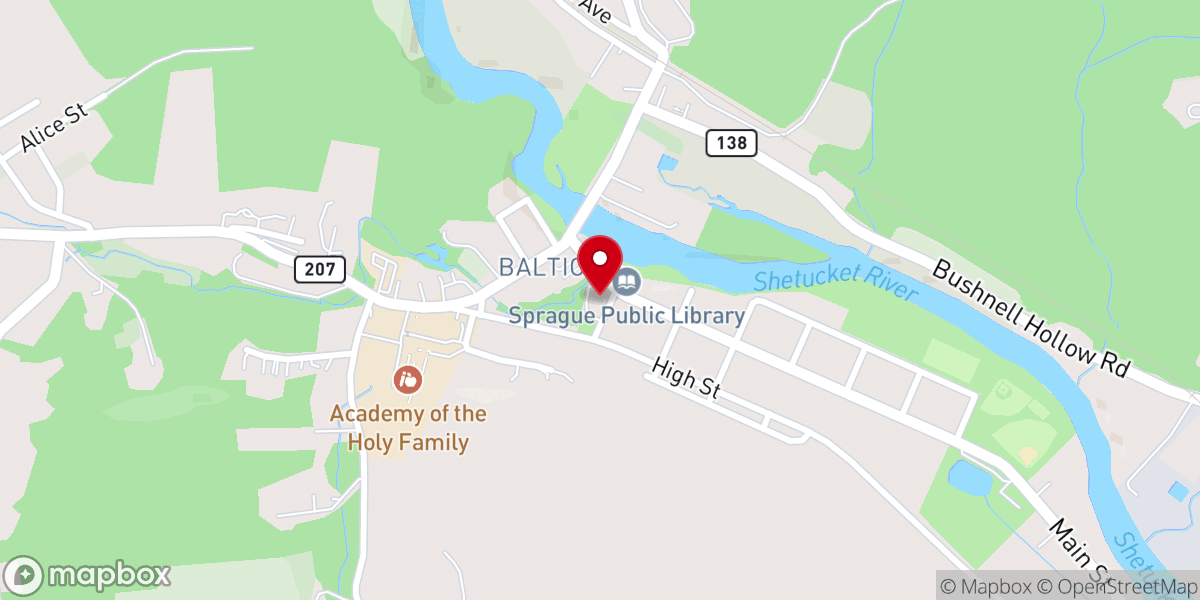 Map showing location of Sprague Town Hall