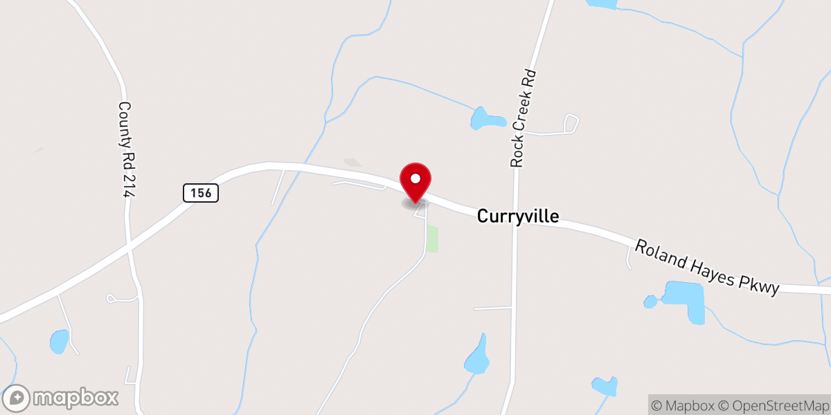 Map showing location of Curryville Baptist Church
