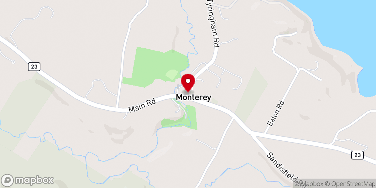 Map showing location of Monterey United Church of Christ