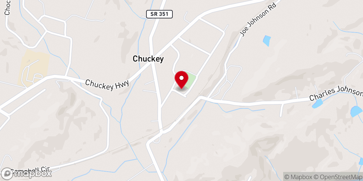 Map showing location of Chuckey United Methodist Church