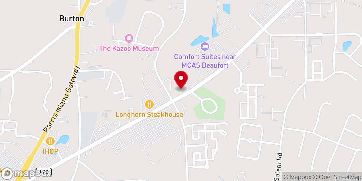 Map showing location of Beaufort Church of Christ