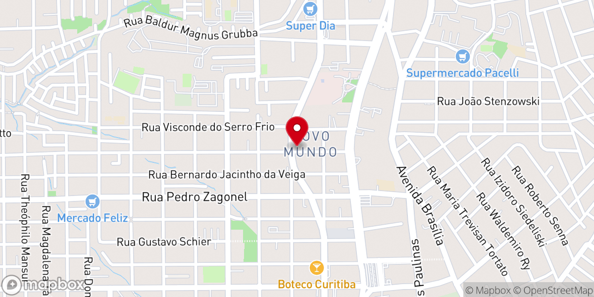 Map showing location of Igreja Batista Novo Mundo