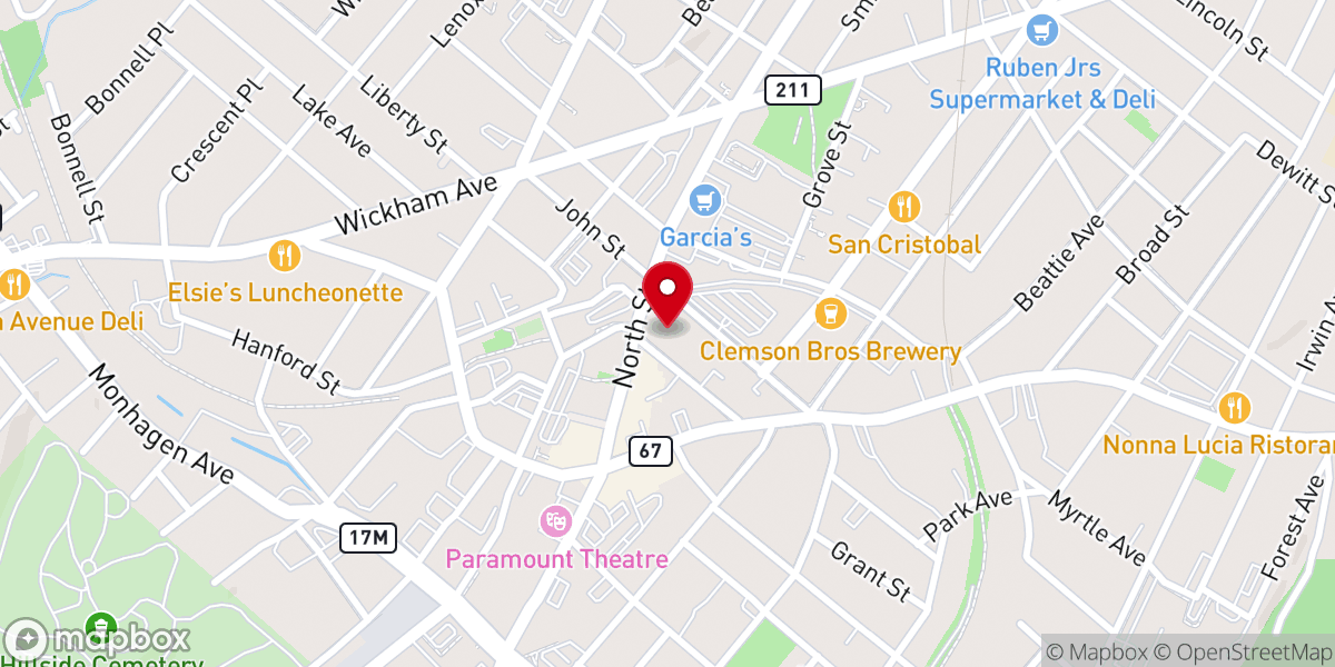 Map showing location of First United Presbyterian Church