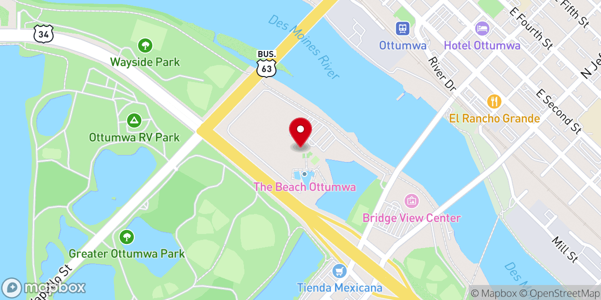 Map showing location of Beach Ottumwa