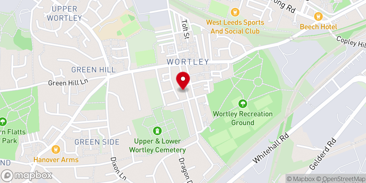 Map showing location of Highfield Methodist Church