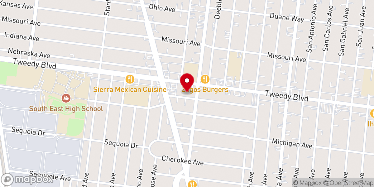 Map showing location of South Gate Spanish SDA Church