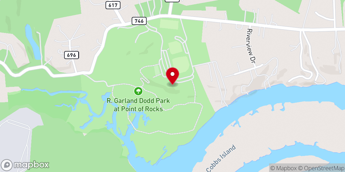 Map showing location of Point of Rocks Park