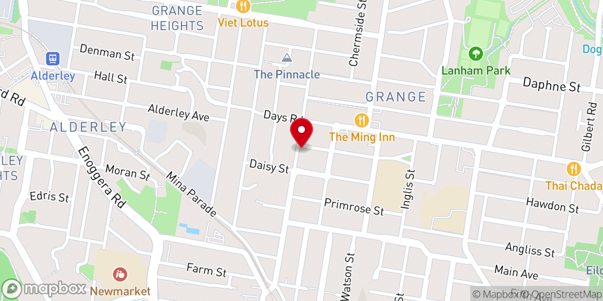 Map showing location of Grange Baptist Church