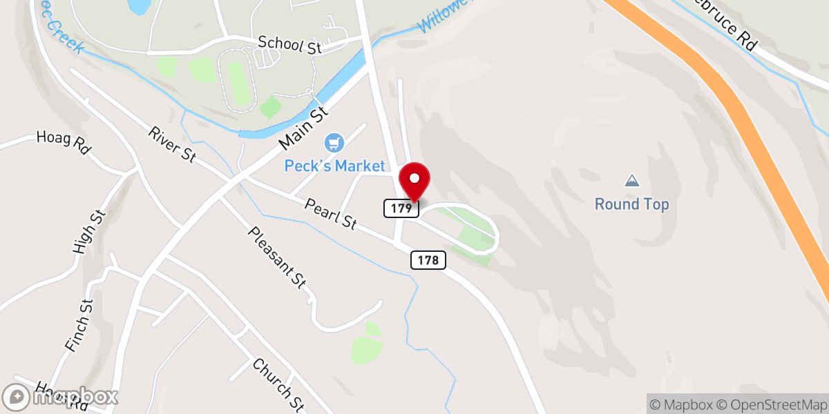 Map showing location of Livingston Manor Presbyterian Church