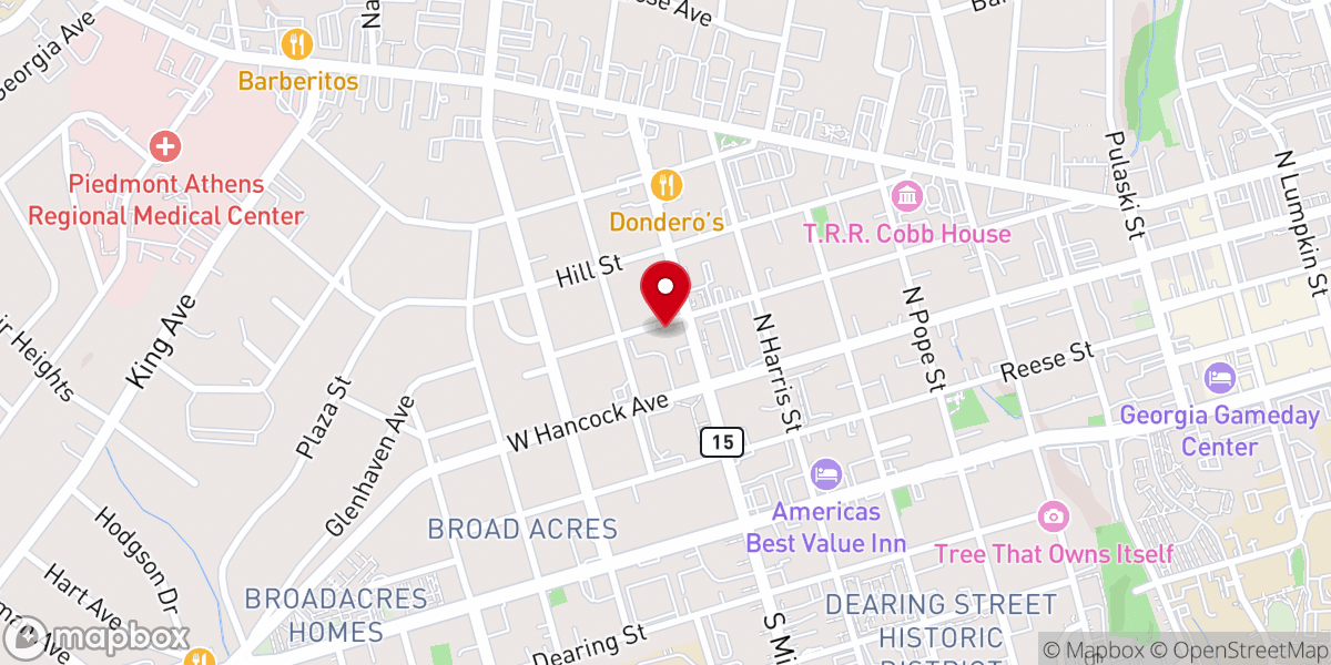 Map showing location of Classic City Church Ministry Center
