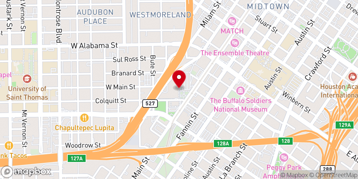 Map showing location of South Main Baptist Church