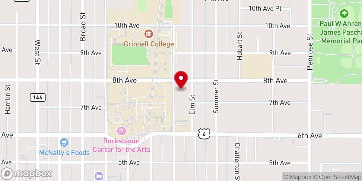 Map showing location of St. John's Lutheran Church