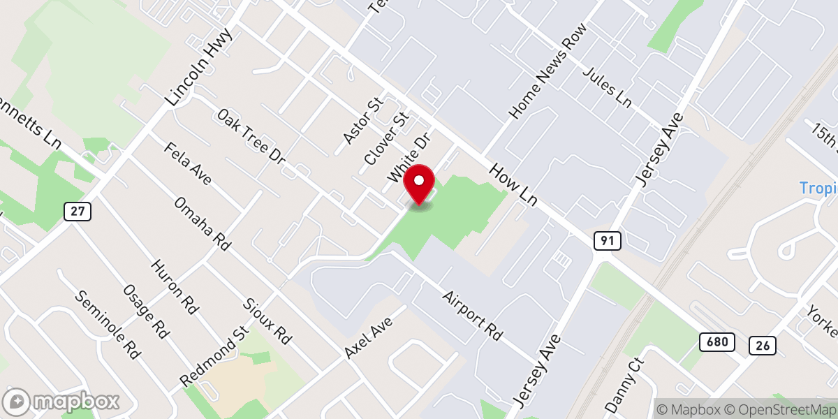 Map showing location of New Life Christian Center