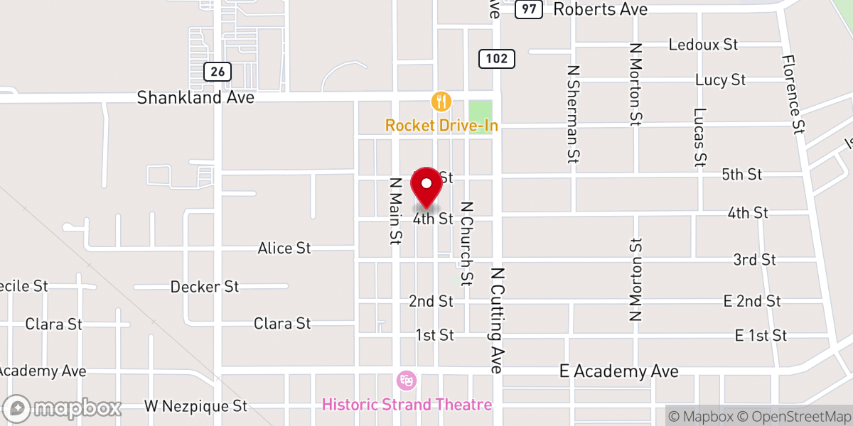 Map showing location of Song of Praise Church