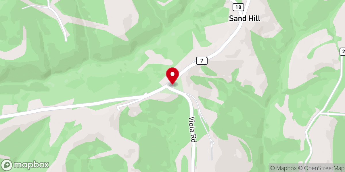 Map showing location of Sand Hill United Methodist Church